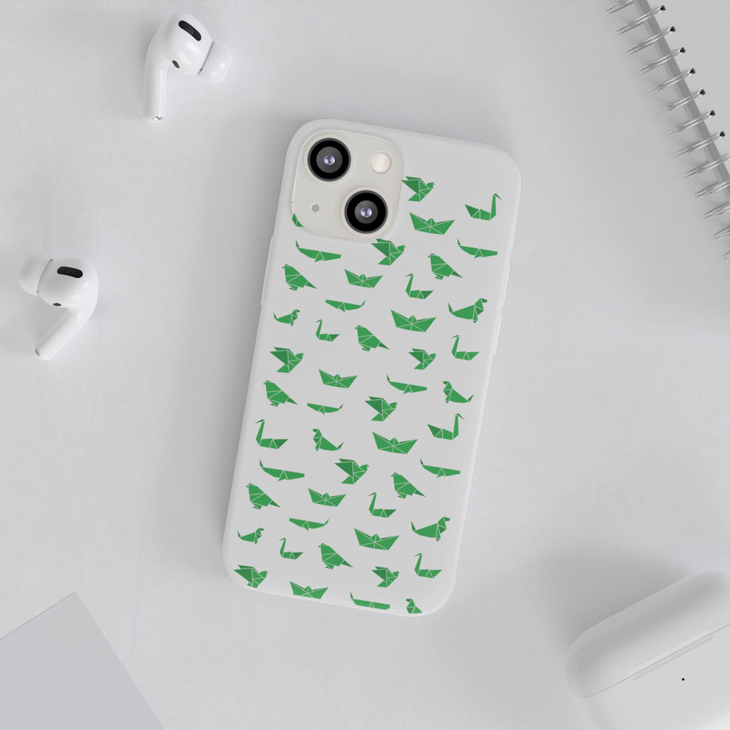 Green Origami Birds phone case | Flexi Case