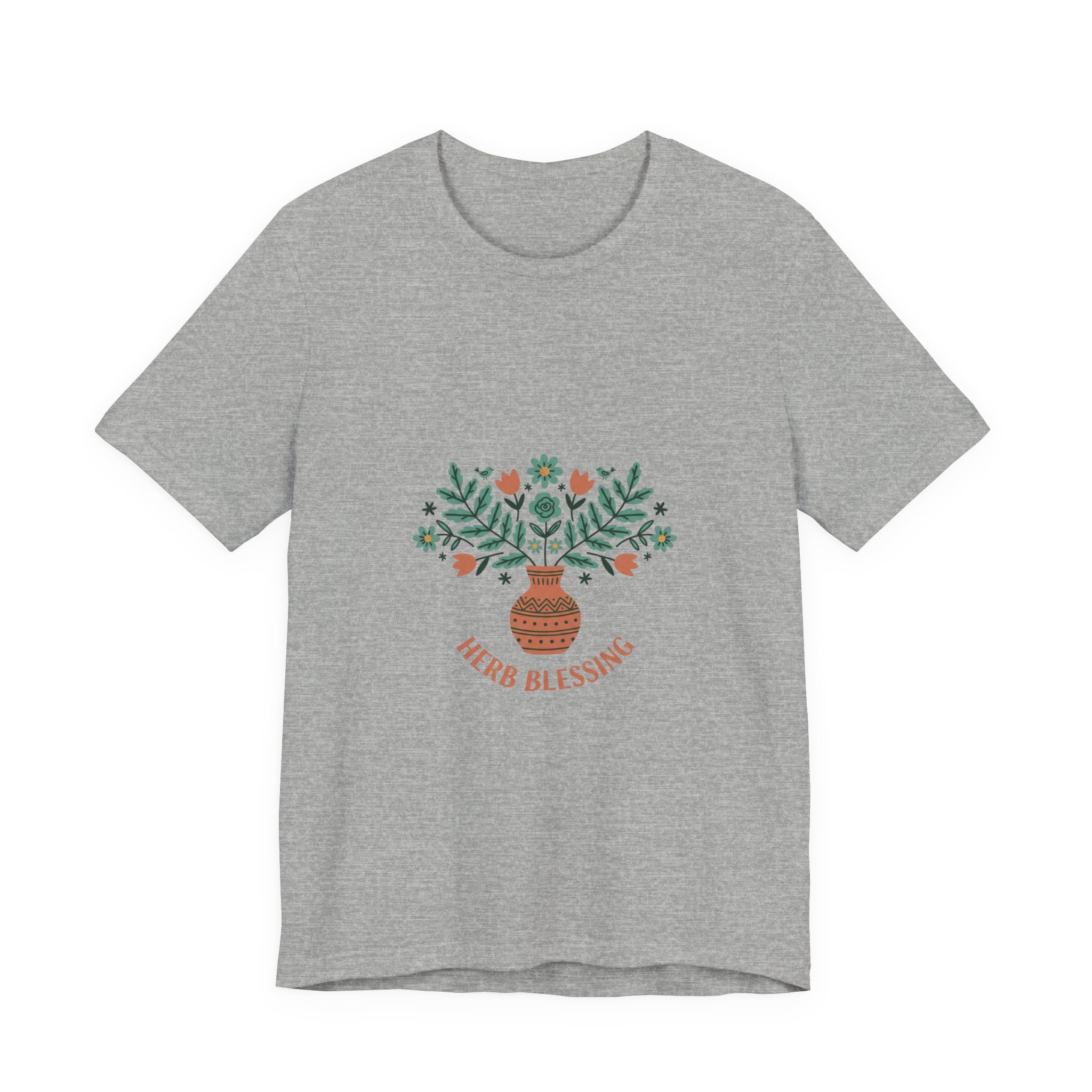 Herb Blessing Tee | Hand-Drawn Folk Botanical, embroidery style design