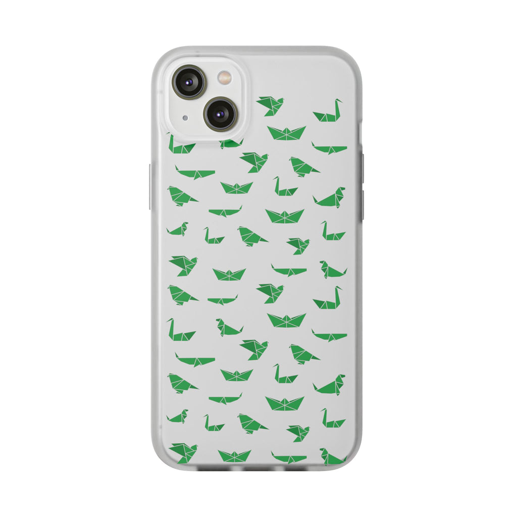 Green Origami Birds phone case | Flexi Case