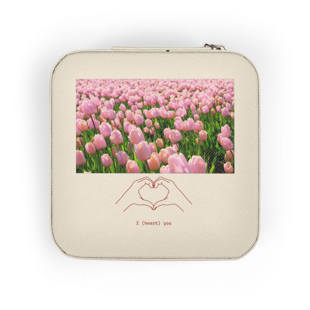 Travel Jewelry Case — Compact Pink Travel Jewelry Organizer with Ring & Earring Compartments