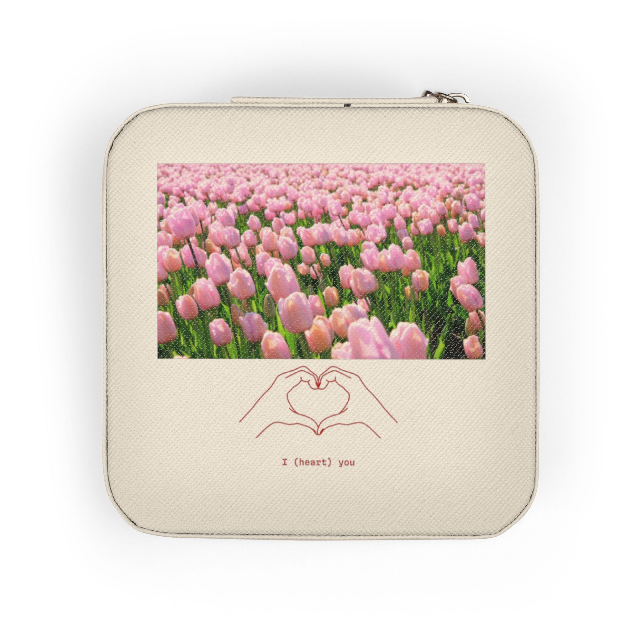 Travel Jewelry Case — Compact Pink Travel Jewelry Organizer with Ring & Earring Compartments