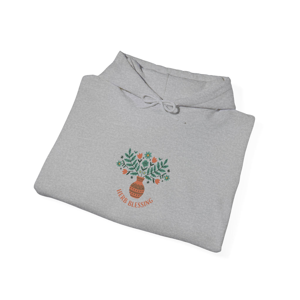 Hand-Drawn Folk Botanical Hoodie | embroidery style botanical illustration
