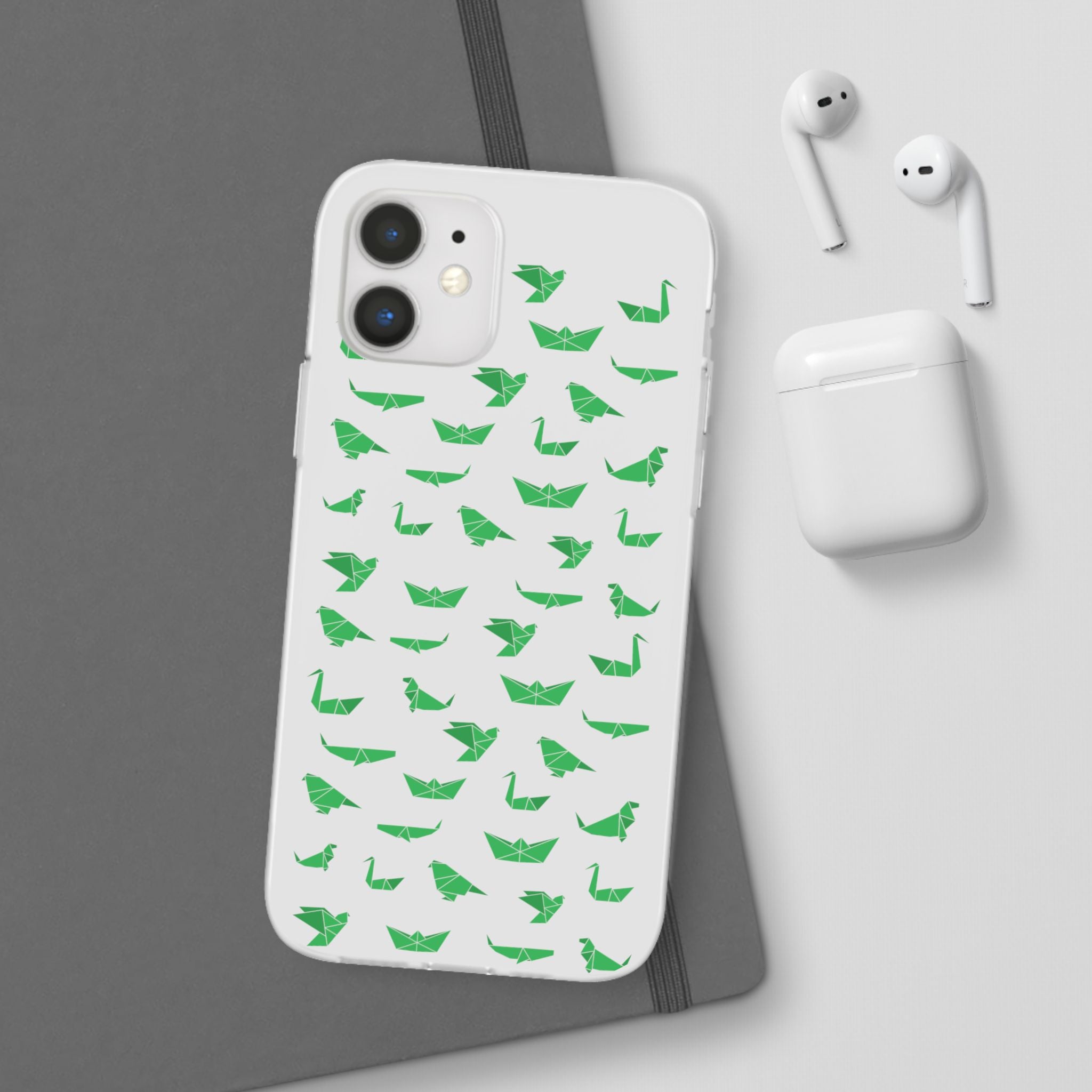 Green Origami Birds phone case | Flexi Case