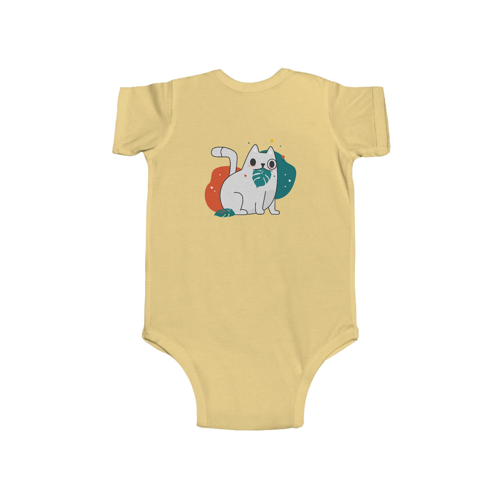 Süßer Baby-Bodysuit mit Tiermotiven — Verspielte Vögel & Katze Baby-Strampler