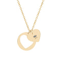Engravable Heart Cutout Necklace - Personalized Double Heart Pendant