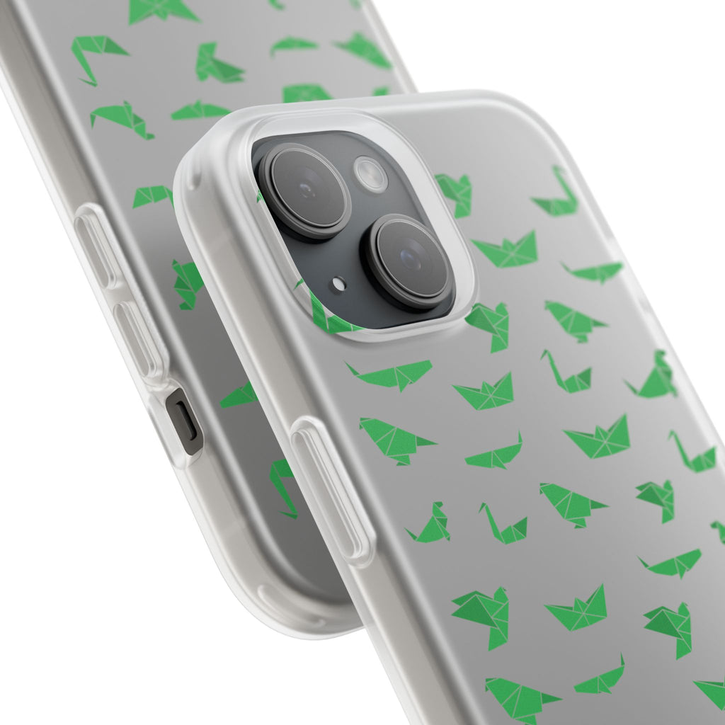 Green Origami Birds phone case | Flexi Case
