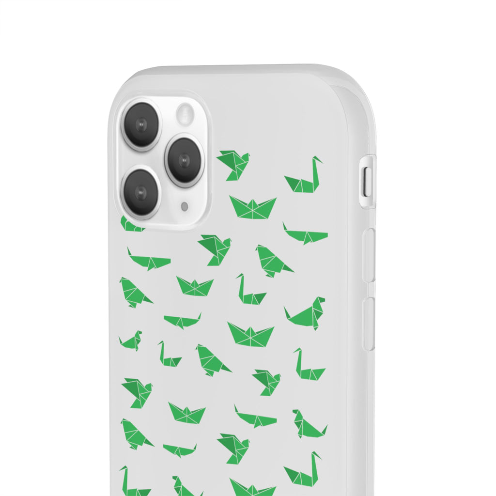 Green Origami Birds phone case | Flexi Case