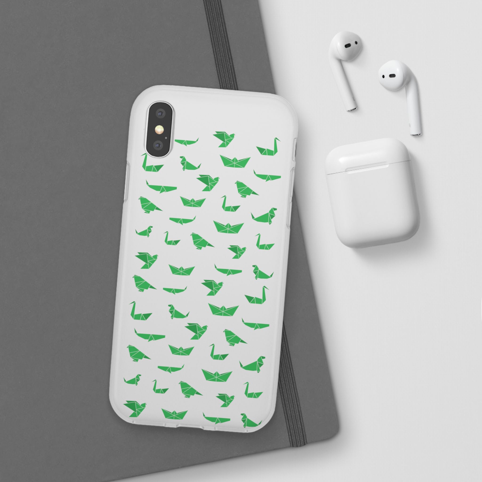Green Origami Birds phone case | Flexi Case