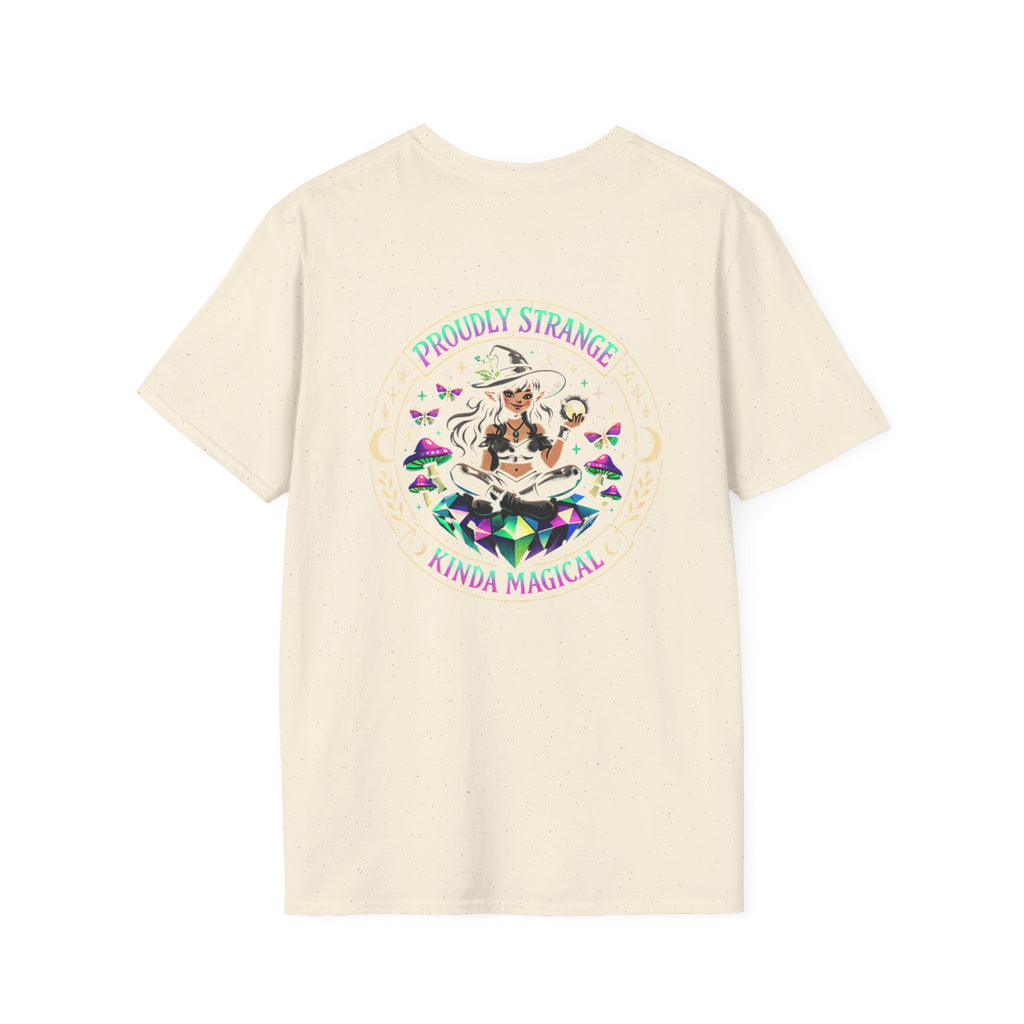 Proudly Strange Kinda Magical Witch Graphic T-Shirt | Crystal Witch Design