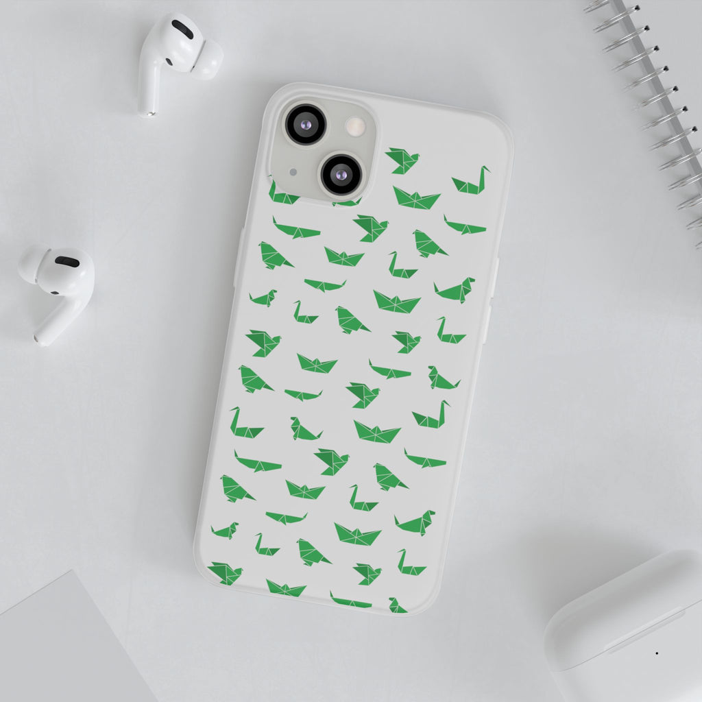 Green Origami Birds phone case | Flexi Case
