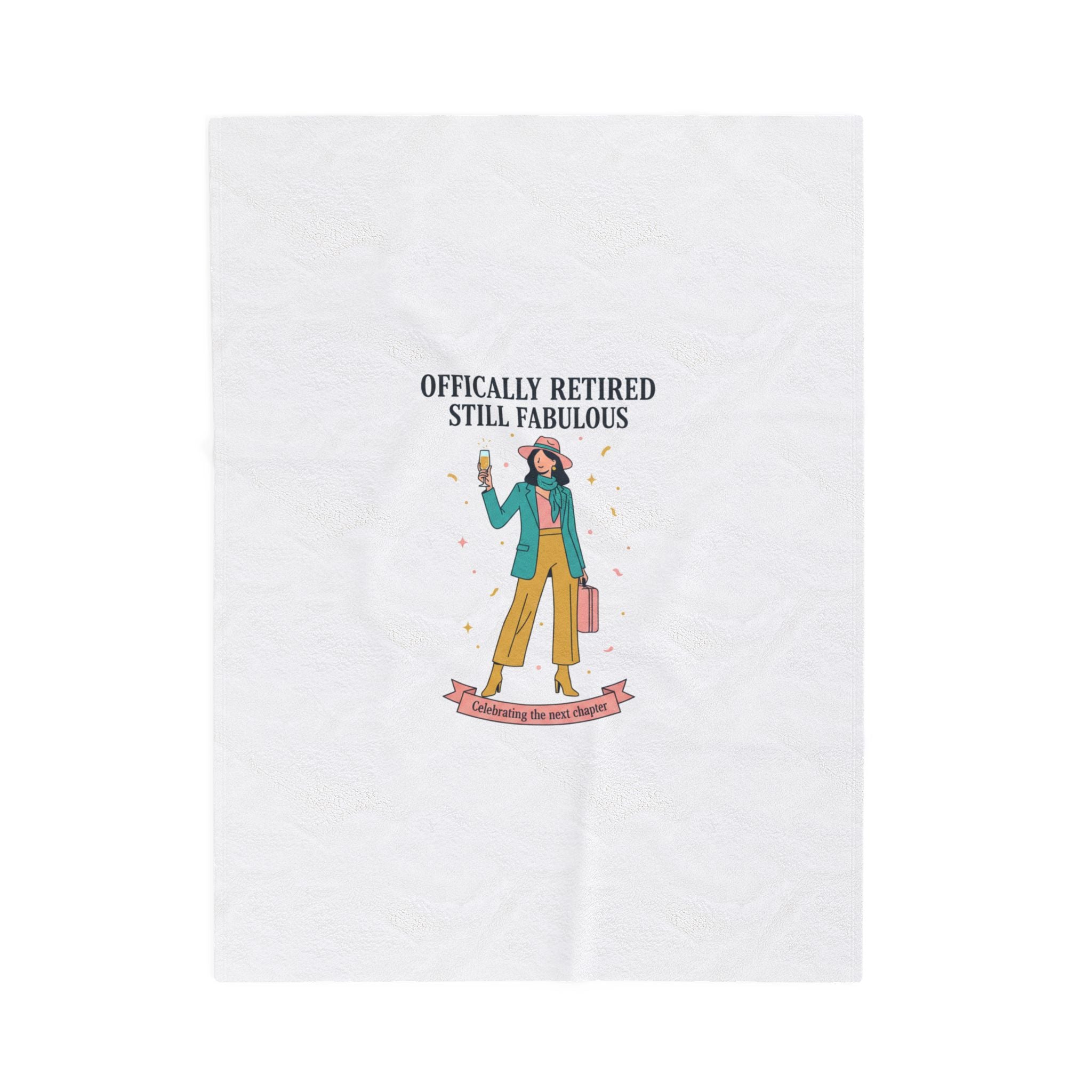 Officially Retired Still Fabulous Velveteen Plush Blanket | retirement gifts for women, personalized retirement gifts