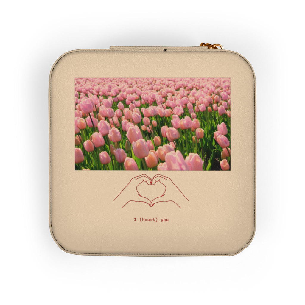 Travel Jewelry Case — Compact Pink Travel Jewelry Organizer with Ring & Earring Compartments