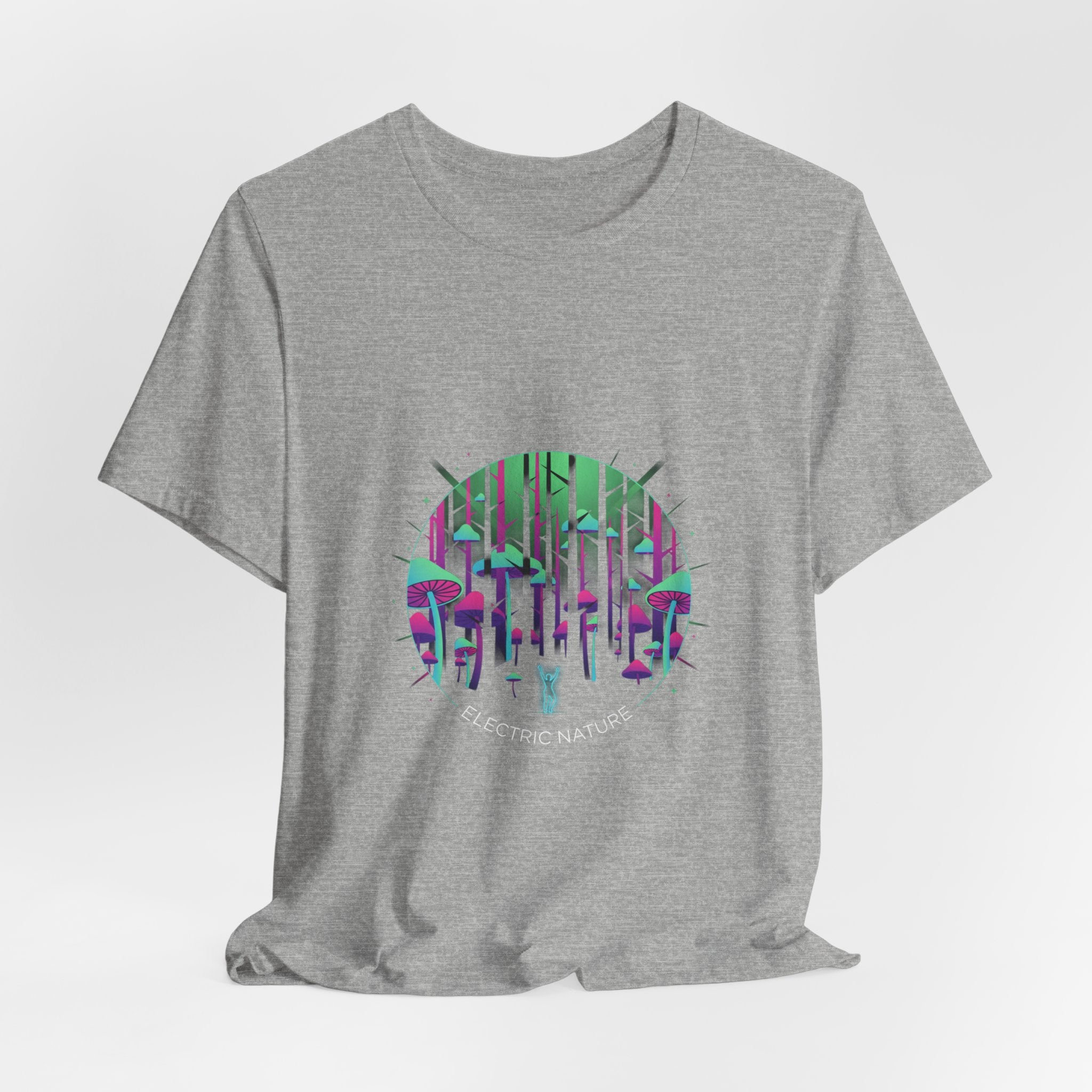 Neon Forest Mushroom Tee | glow forest design, psychedelic plant t-shirt