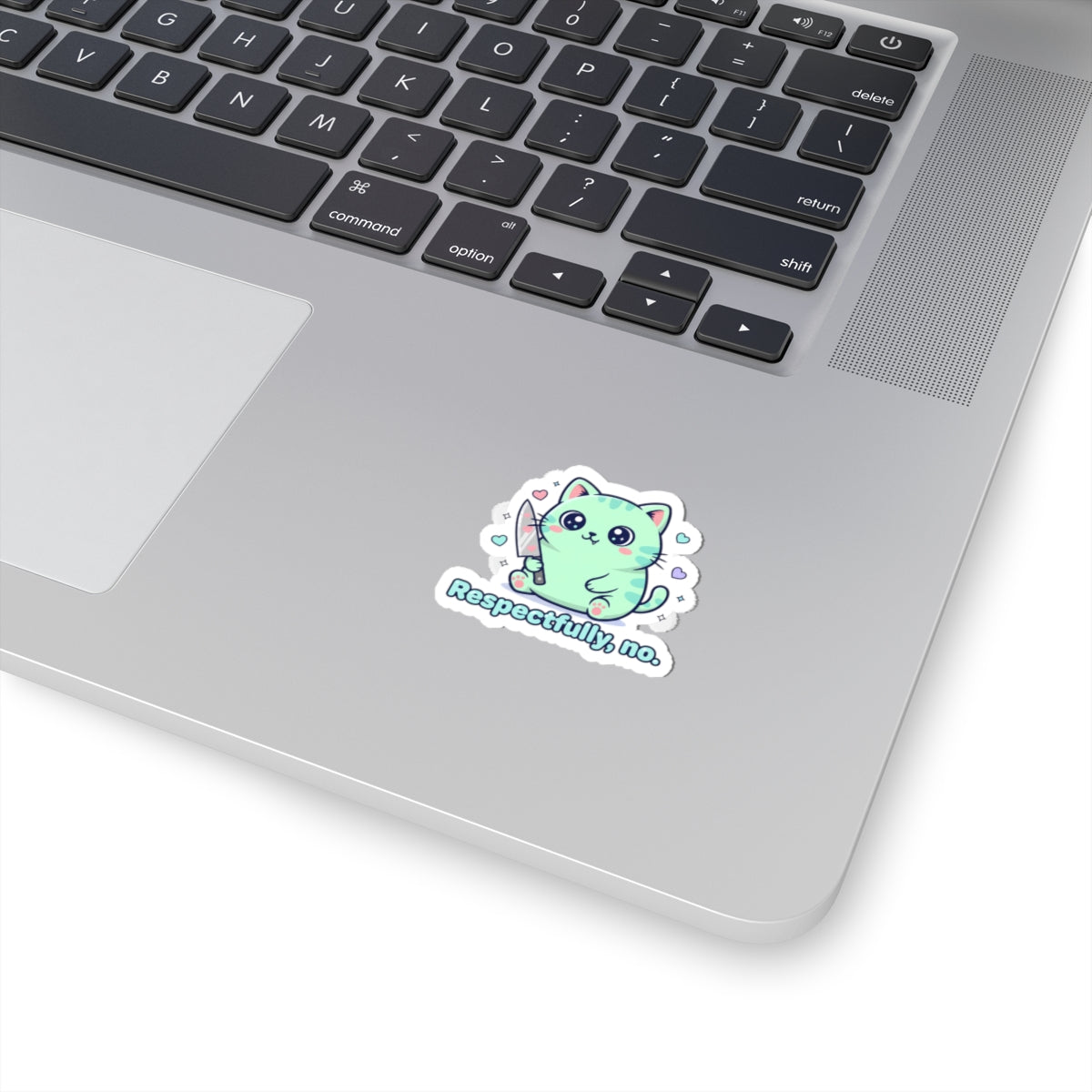 Respectfully No Sticker | Soft Threat kawaii, pastel cute menacing