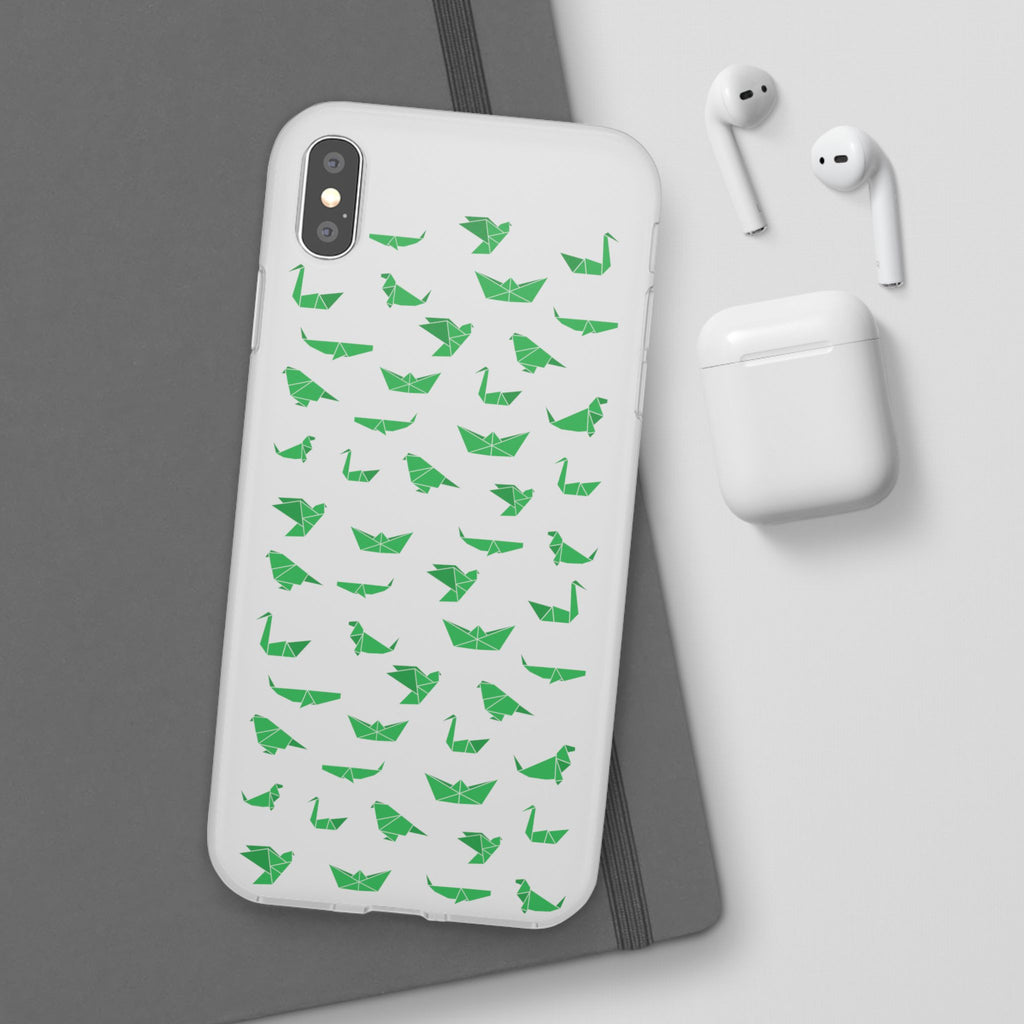 Green Origami Birds phone case | Flexi Case