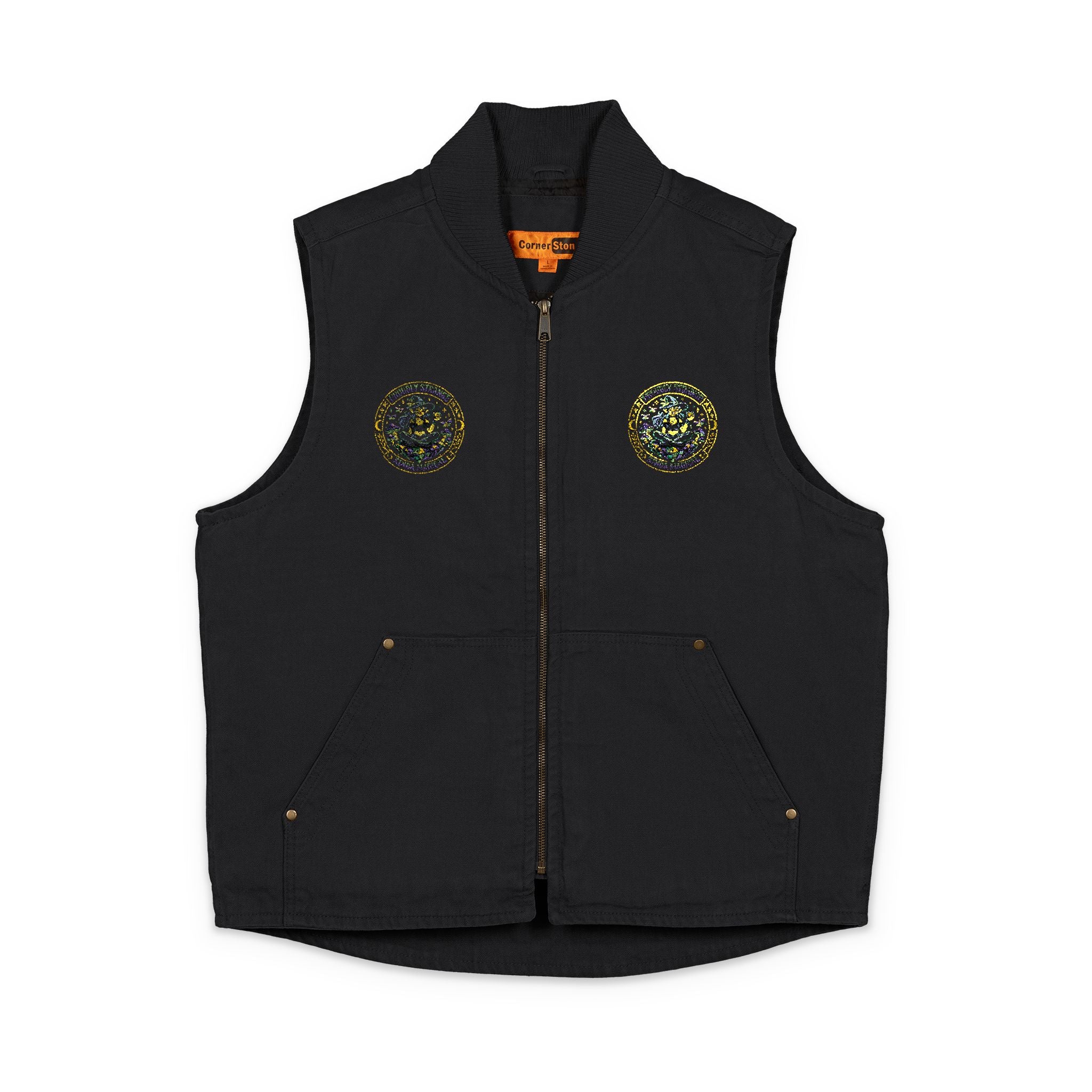 Embroidered Workwear Logo Vest | Washed Duck Cloth Vest