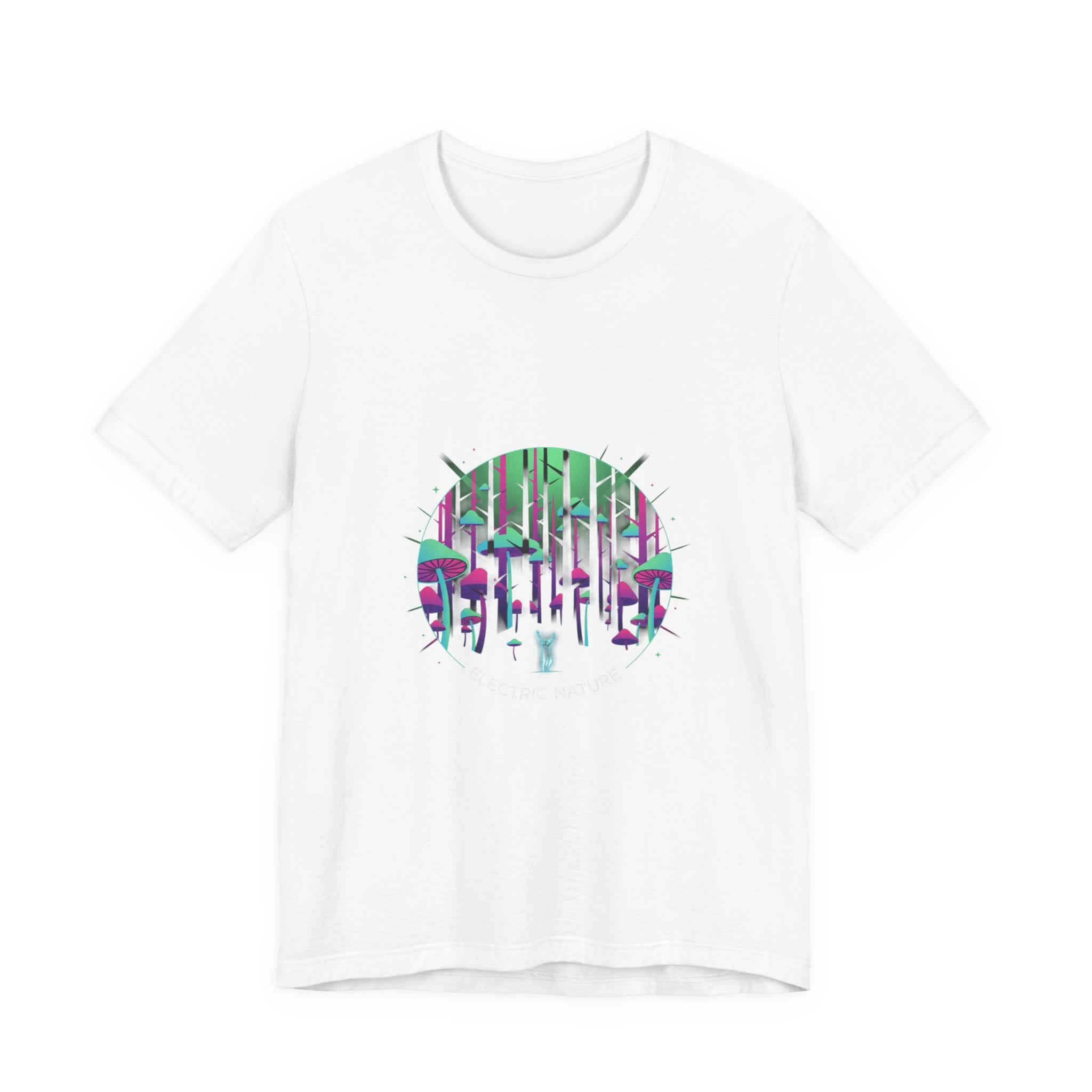 Neon Forest Pilz T-Shirt | leuchtendes Wald-Design, psychedelisches Pflanzen-T-Shirt