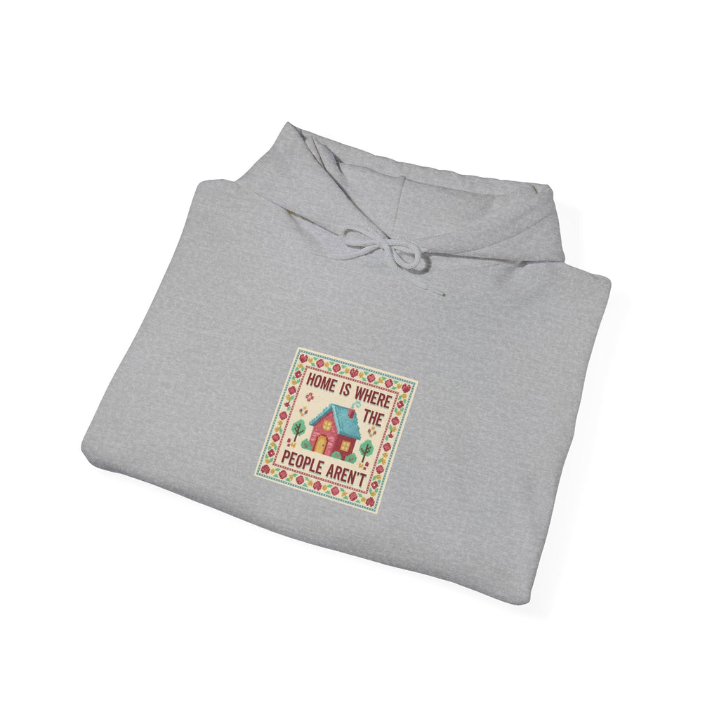 Grandma Chic 'Home Is Where' Cross Stitch Hoodie | ironic embroidery, needlepoint print