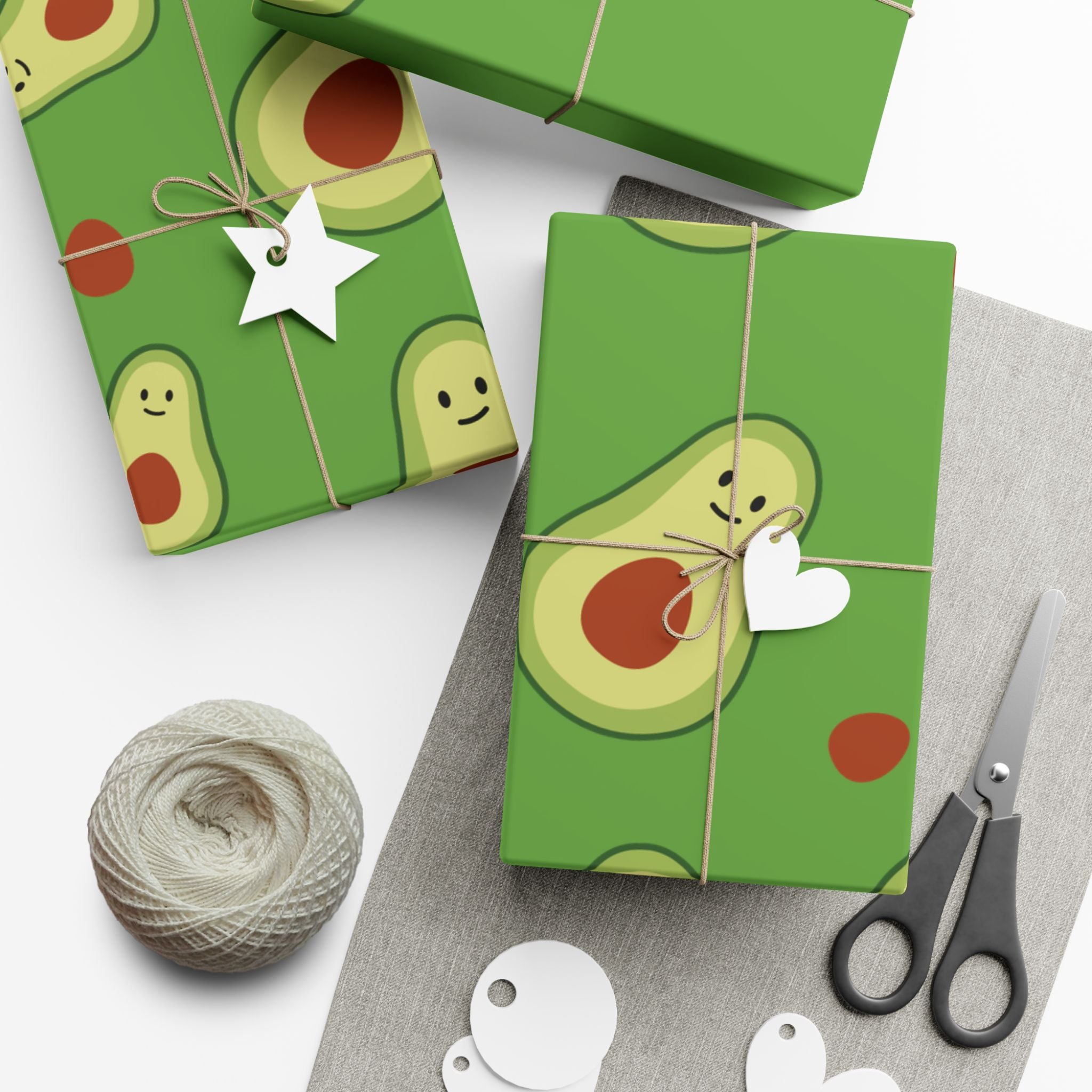 Smiling Avocado Pattern Gift Wrap Paper | Avocado Wrapping Paper
