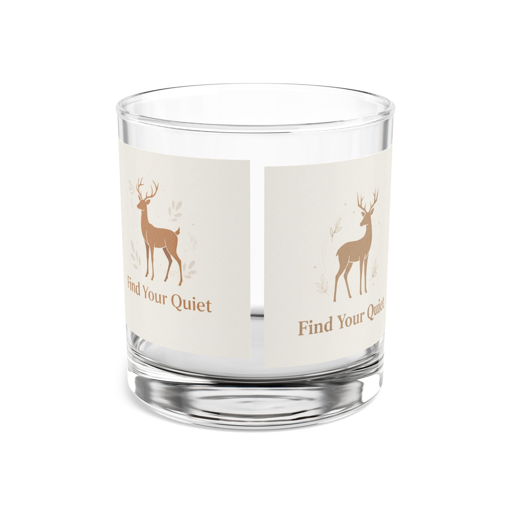 Deer Silhouette Find Your Quiet Rocks Glass