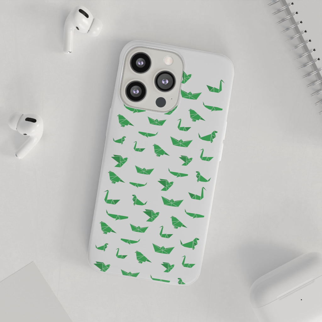 Green Origami Birds phone case | Flexi Case