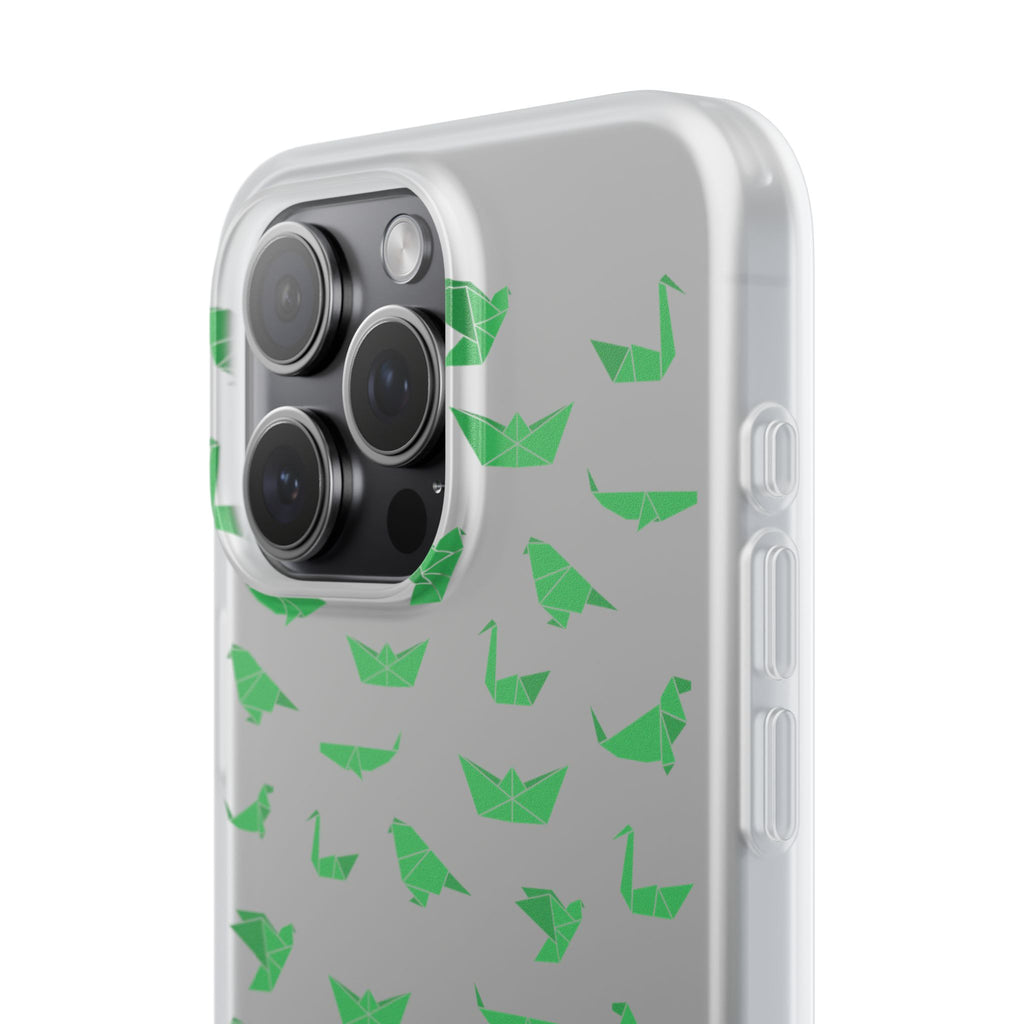 Green Origami Birds phone case | Flexi Case