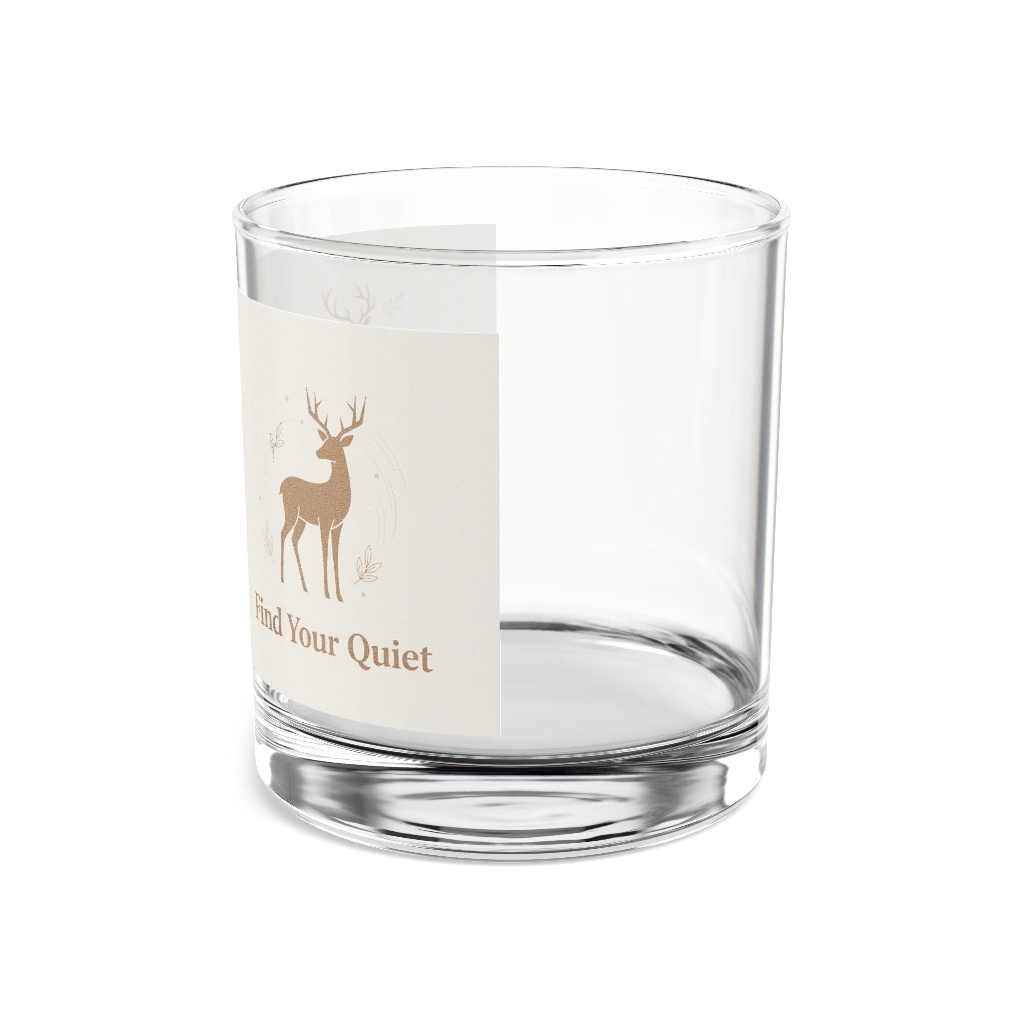 Deer Silhouette Find Your Quiet Rocks Glass