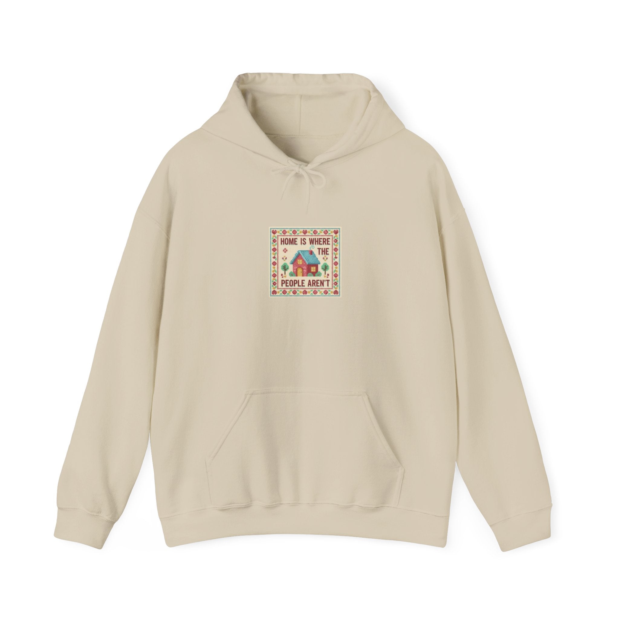 Grandma Chic 'Home Is Where' Cross Stitch Hoodie | ironic embroidery, needlepoint print