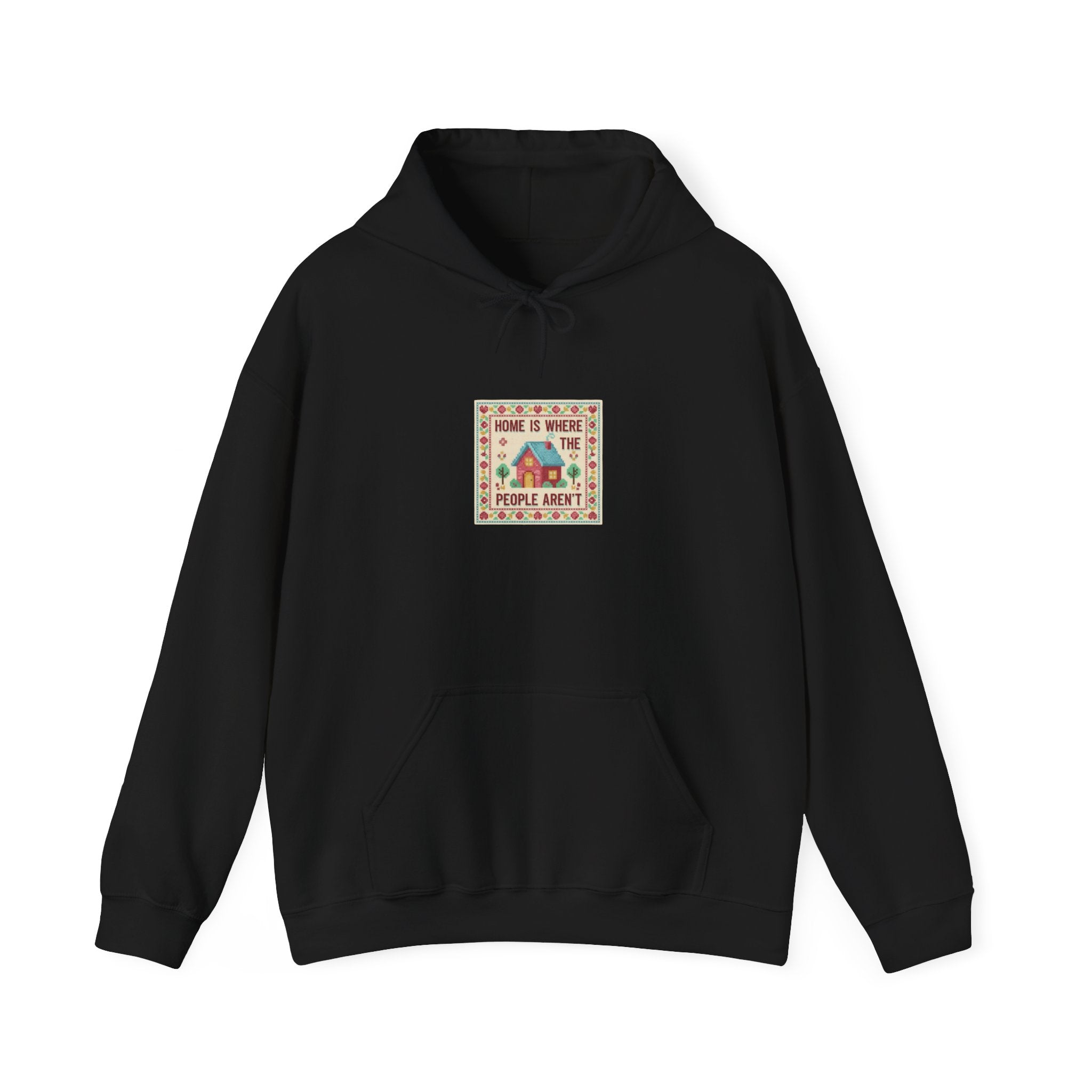 Grandma Chic 'Home Is Where' Cross Stitch Hoodie | ironic embroidery, needlepoint print
