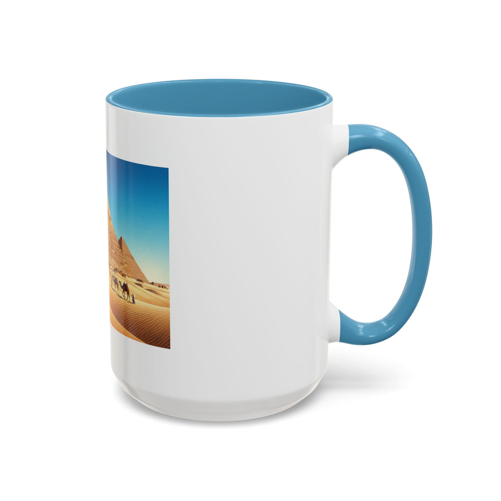 Egypt Pyramids Accent Coffee Mug — Desert Camel Travel Scene (11/15oz)
