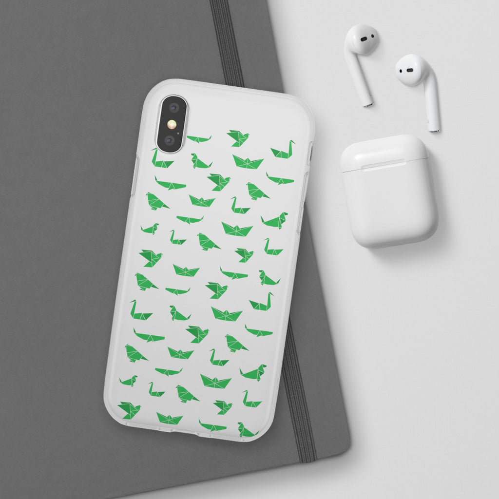 Green Origami Birds phone case | Flexi Case