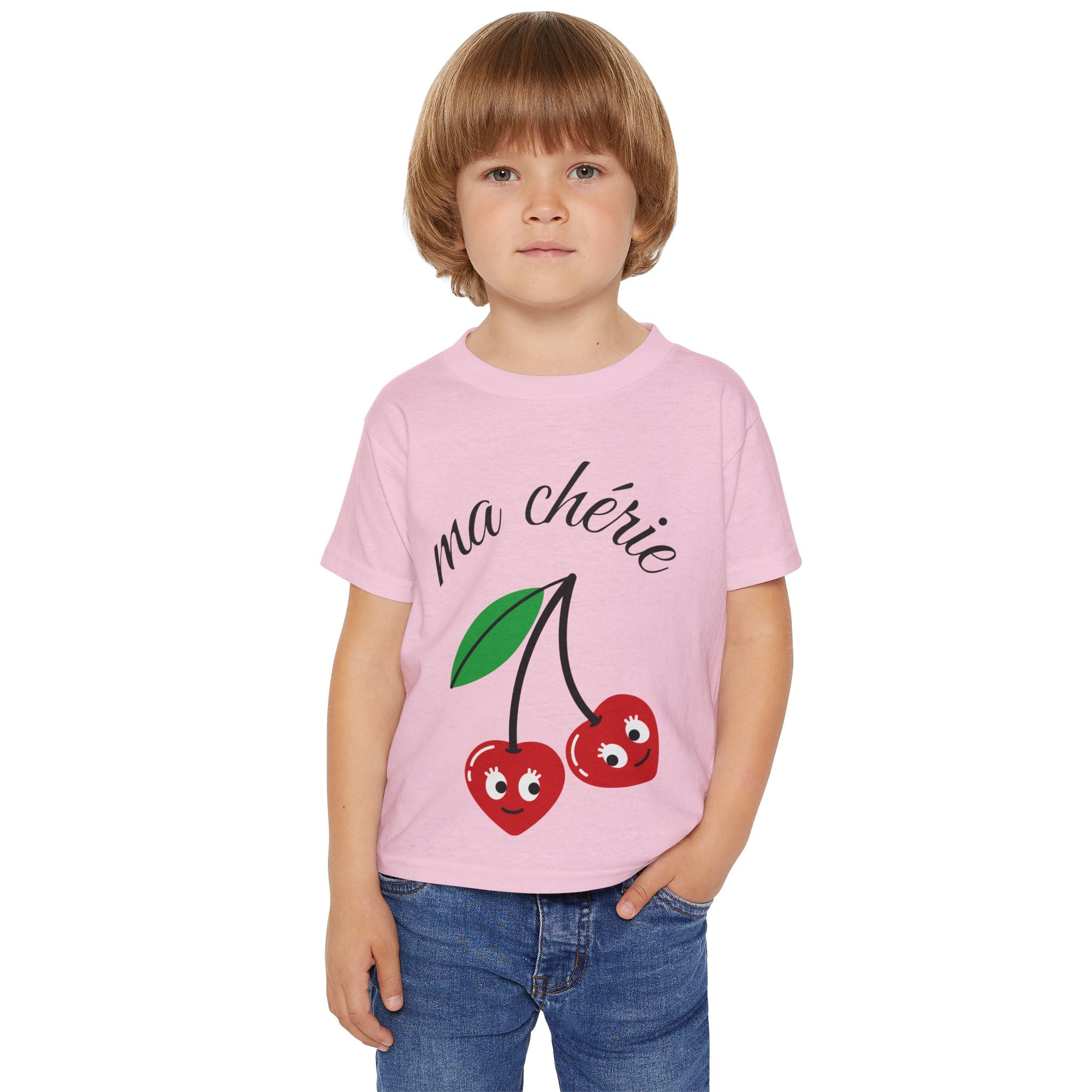 Kleinkind-T-Shirt – „ma chérie“ Niedliches Kirschmotiv
