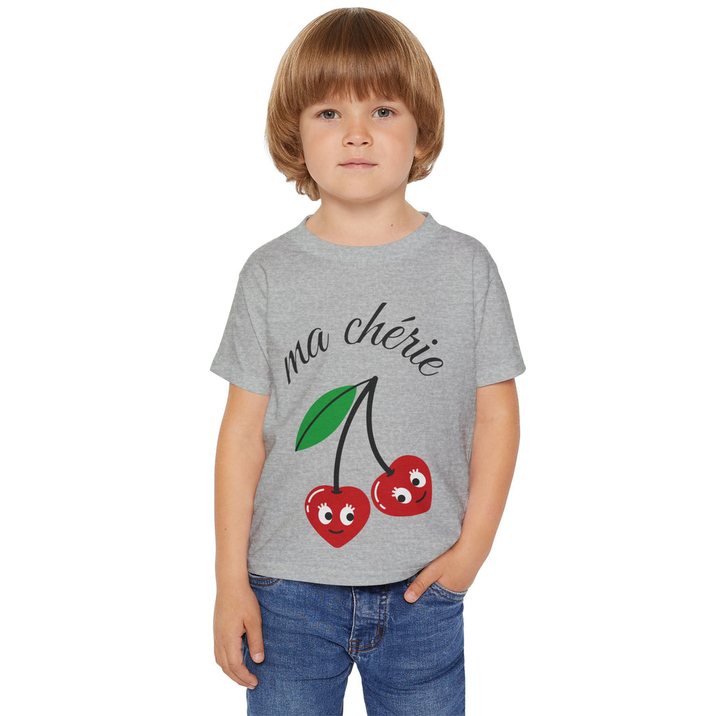 Kleinkind-T-Shirt – „ma chérie“ Niedliches Kirschmotiv