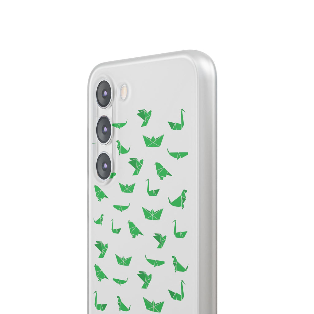 Green Origami Birds phone case | Flexi Case