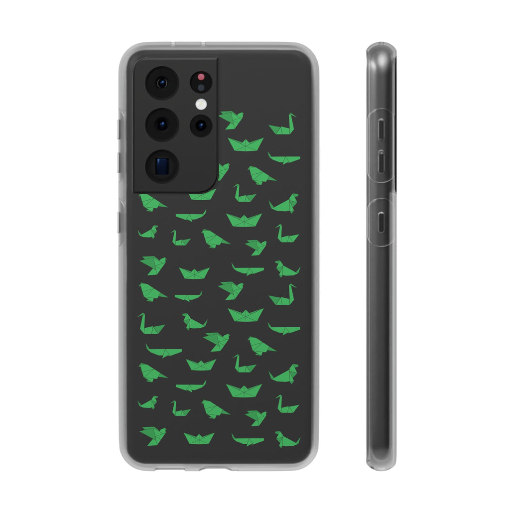 Green Origami Birds phone case | Flexi Case