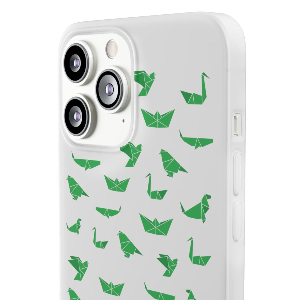 Green Origami Birds phone case | Flexi Case
