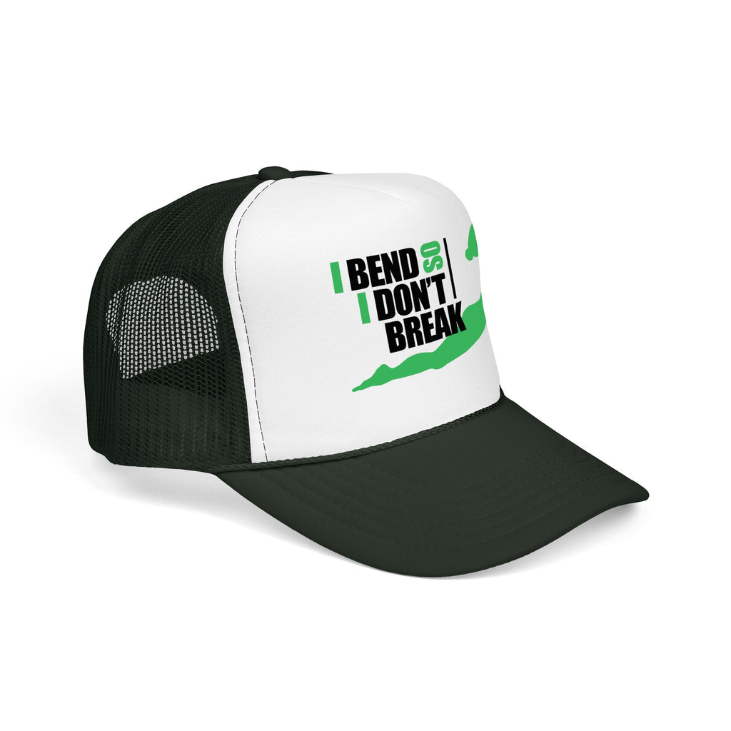 Bend Don’t Break Foam Trucker Hat – Yoga Stretch Mesh Cap