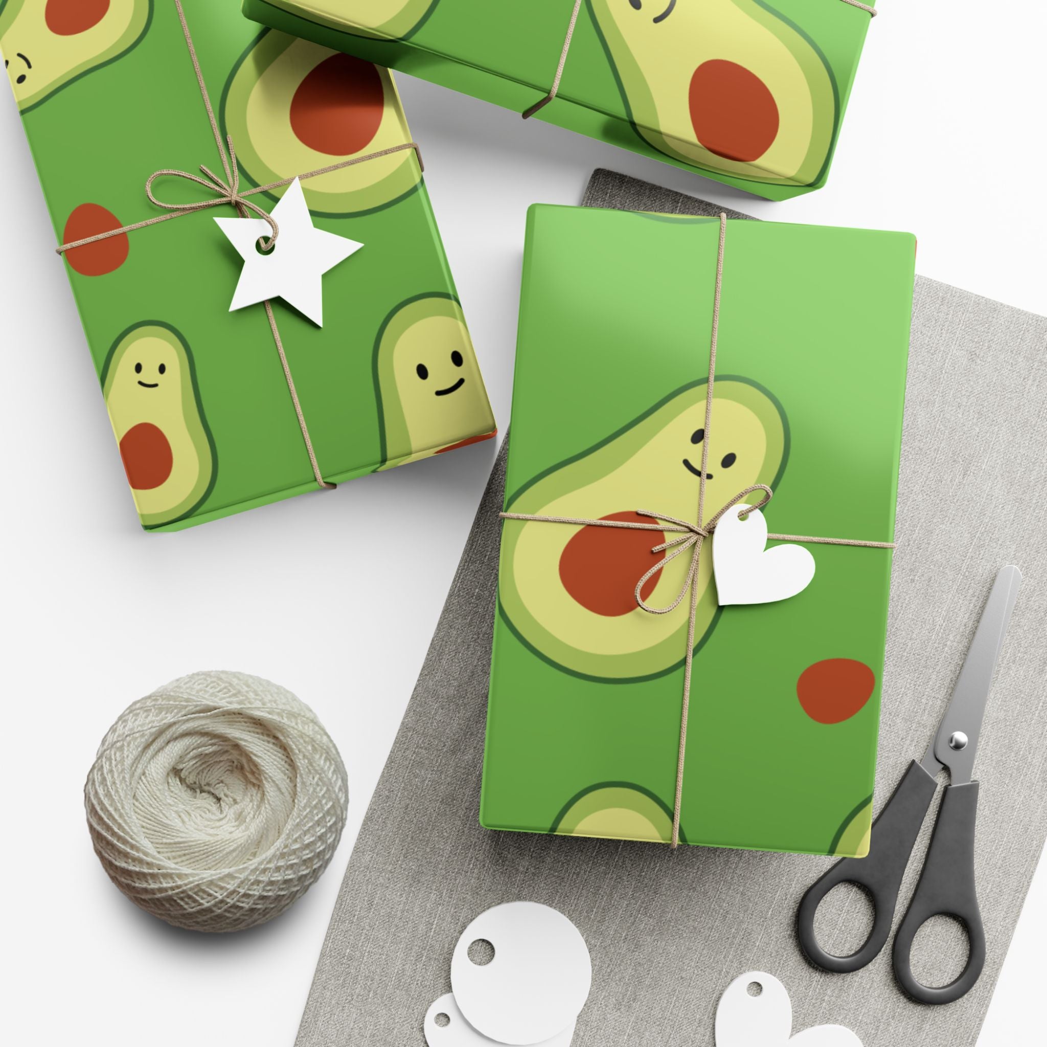 Smiling Avocado Pattern Gift Wrap Paper | Avocado Wrapping Paper