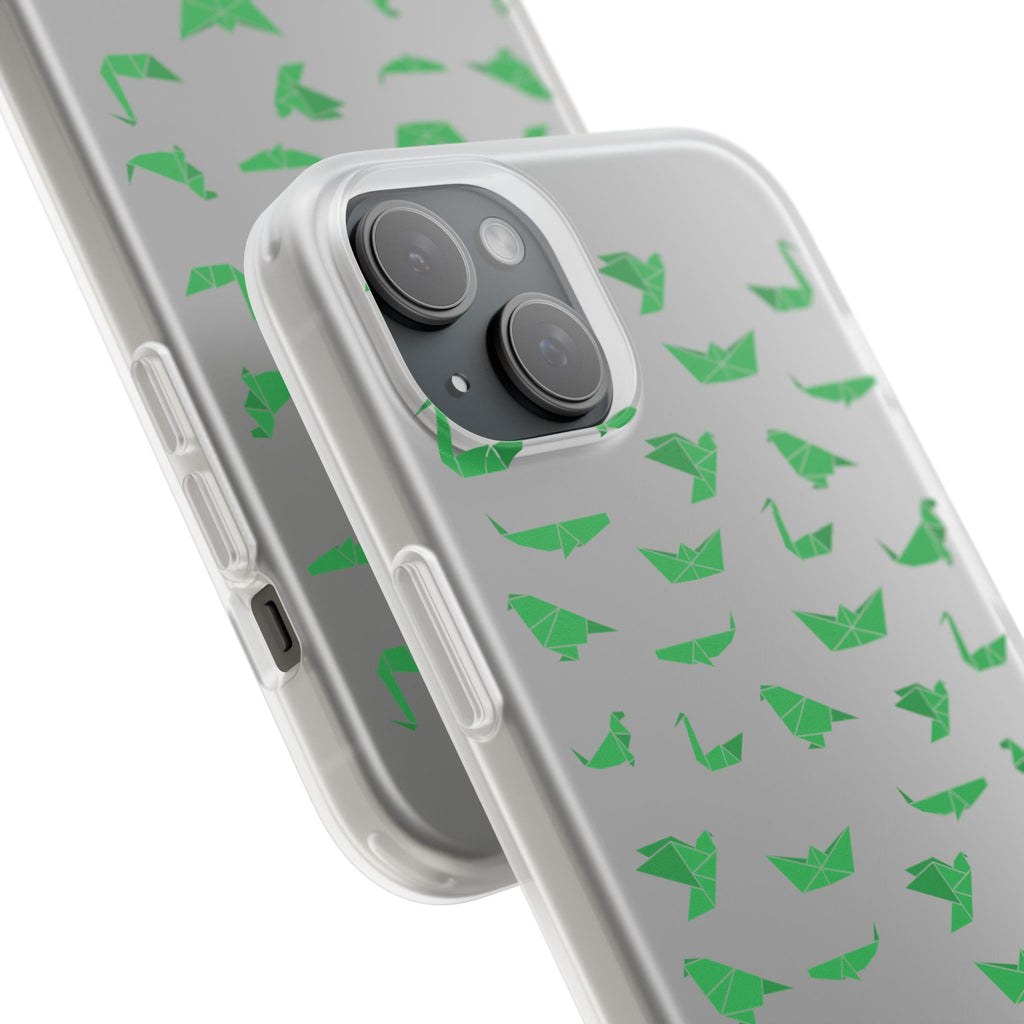 Green Origami Birds phone case | Flexi Case