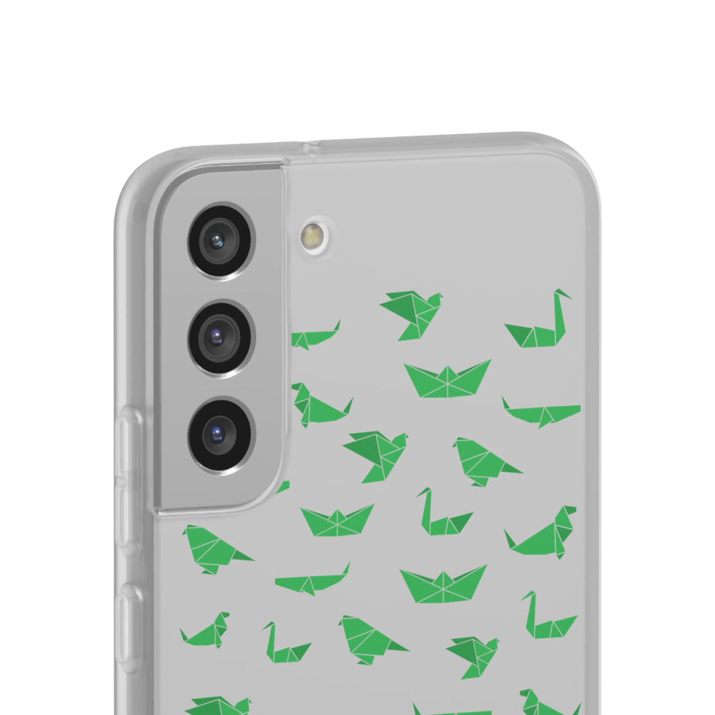 Green Origami Birds phone case | Flexi Case