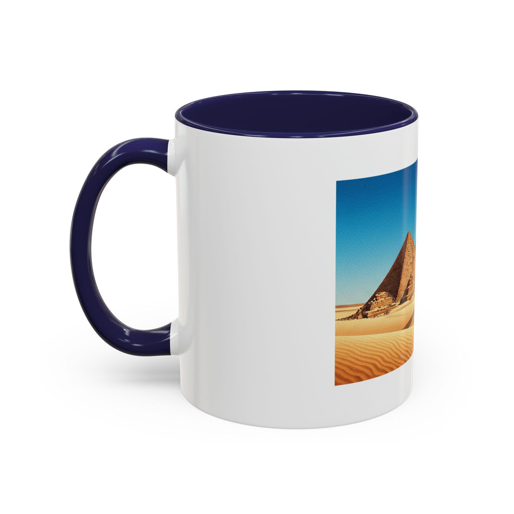 Egypt Pyramids Accent Coffee Mug — Desert Camel Travel Scene (11/15oz)