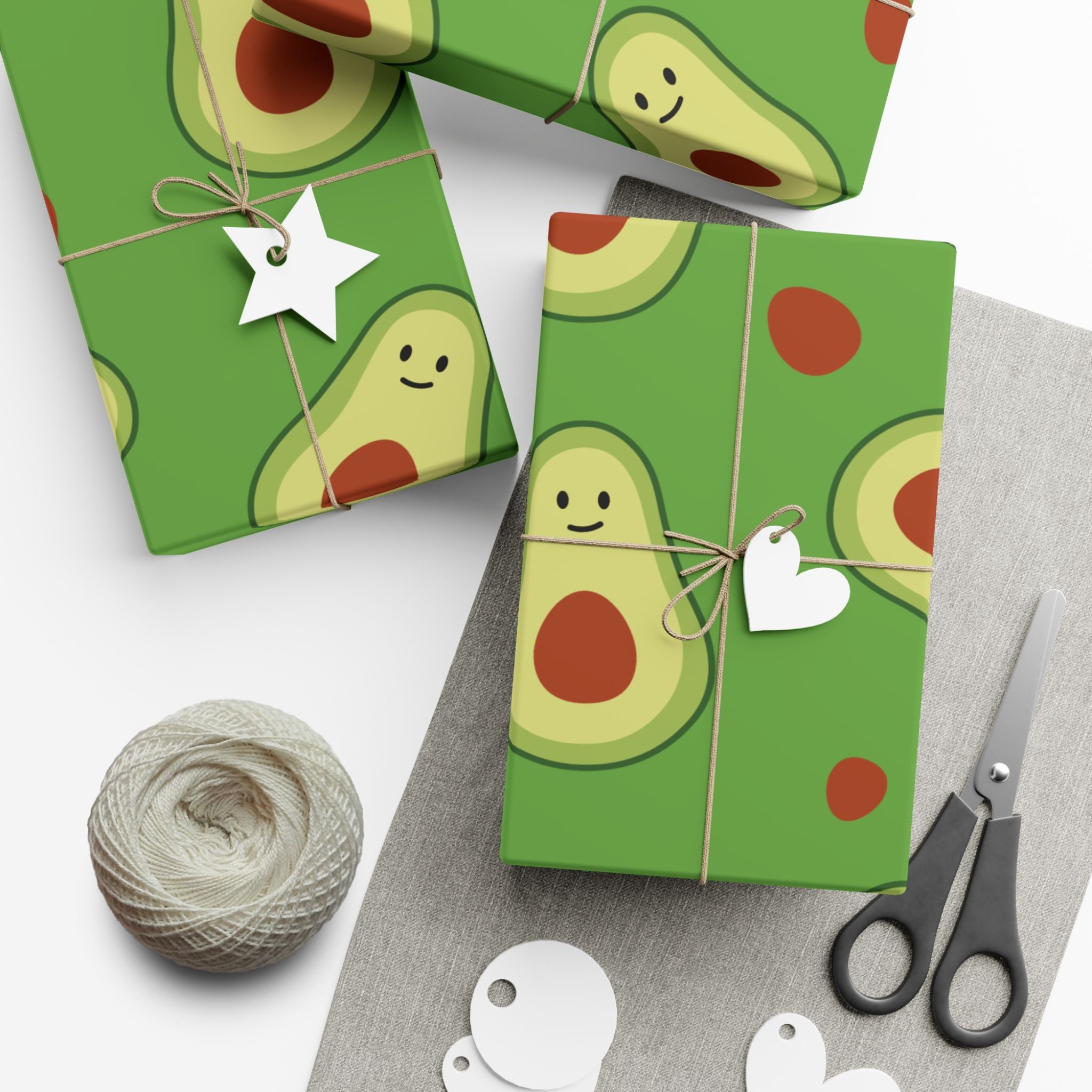 Smiling Avocado Pattern Gift Wrap Paper | Avocado Wrapping Paper