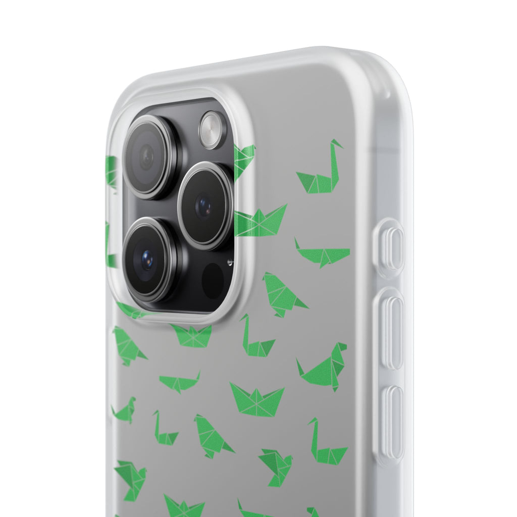Green Origami Birds phone case | Flexi Case
