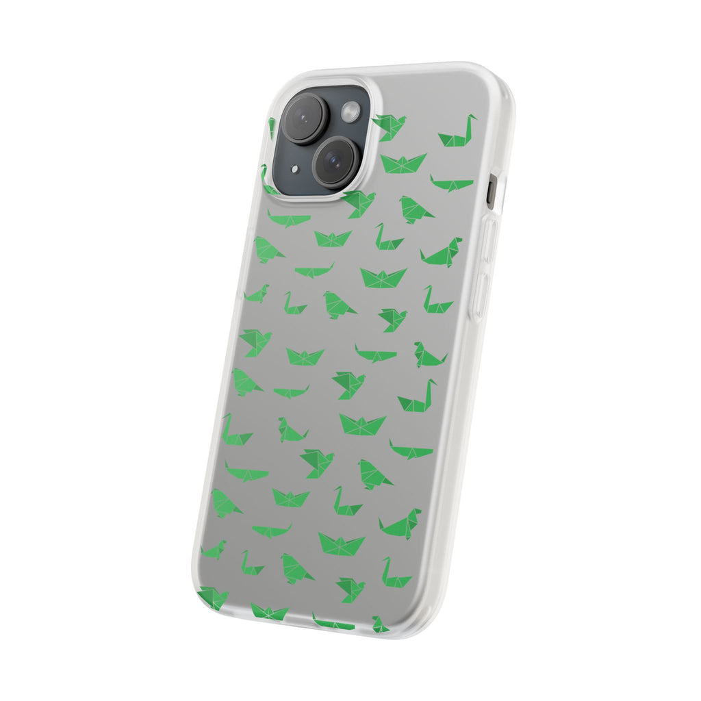 Green Origami Birds phone case | Flexi Case