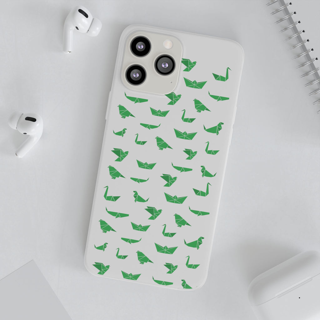 Green Origami Birds phone case | Flexi Case