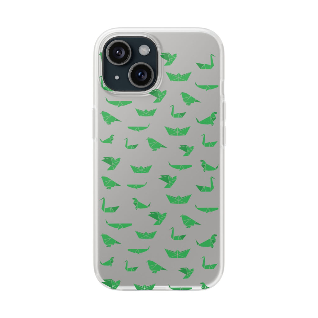 Green Origami Birds phone case | Flexi Case