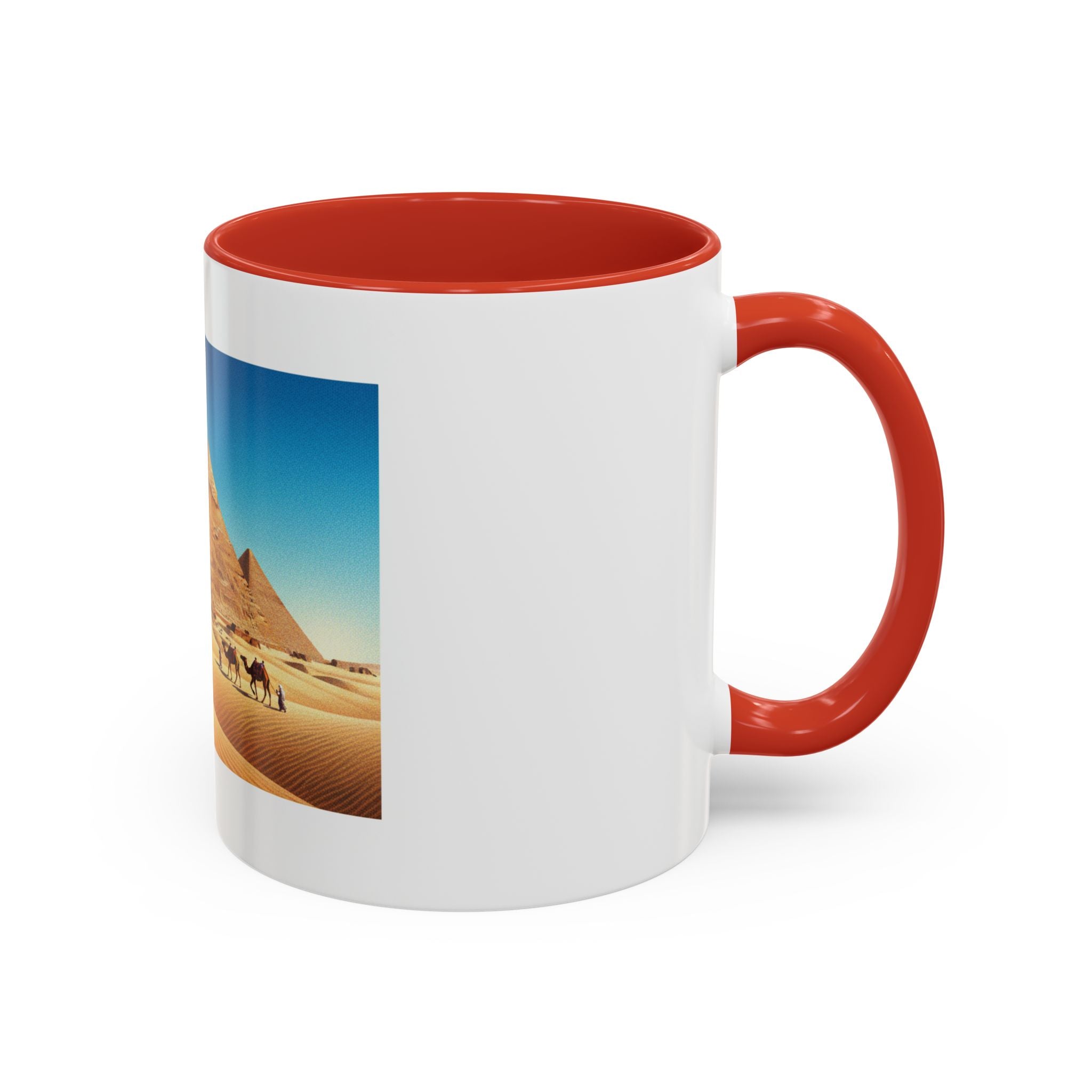 Egypt Pyramids Accent Coffee Mug — Desert Camel Travel Scene (11/15oz)