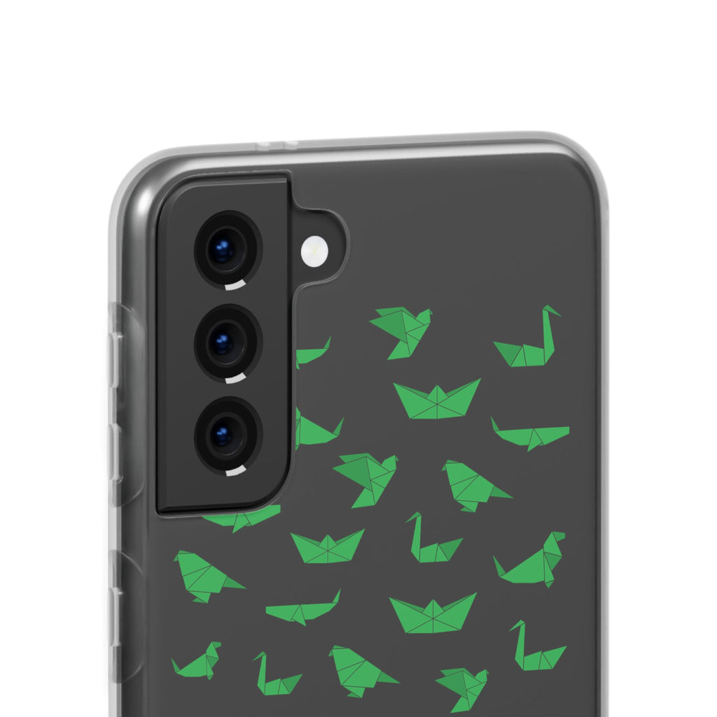 Green Origami Birds phone case | Flexi Case