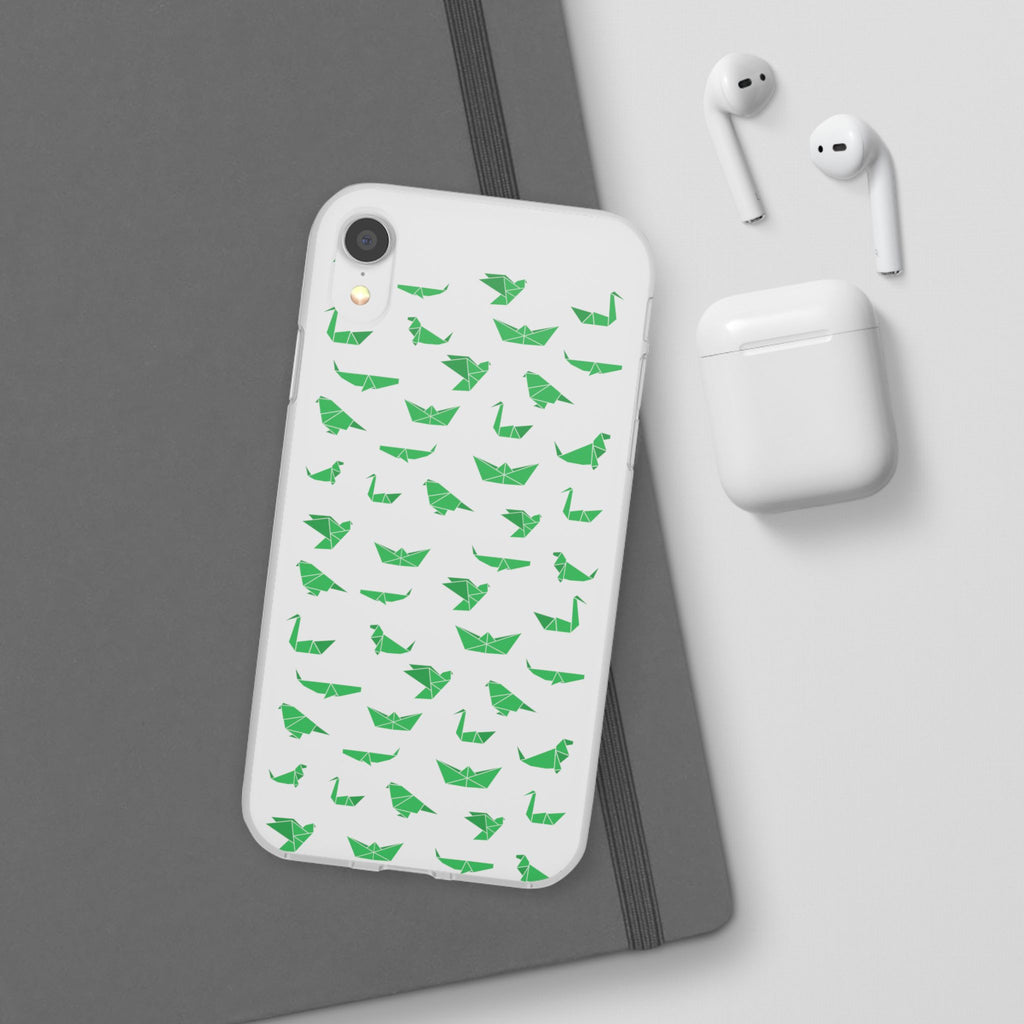 Green Origami Birds phone case | Flexi Case