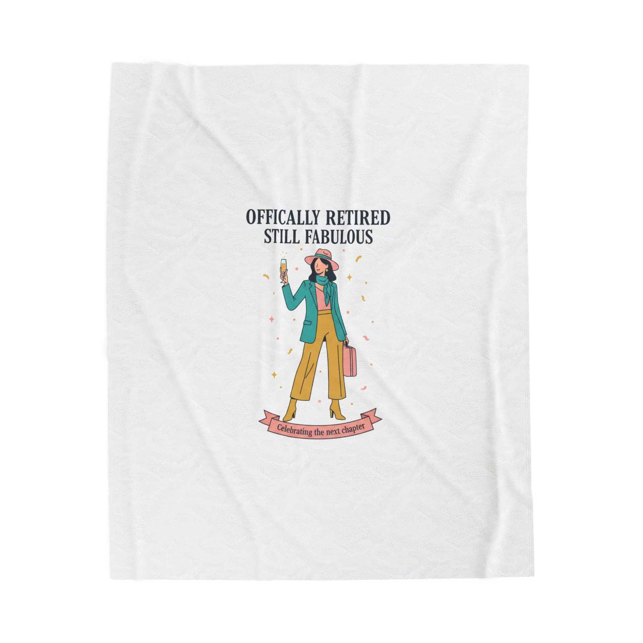 Officially Retired Still Fabulous Velveteen Plush Blanket | retirement gifts for women, personalized retirement gifts